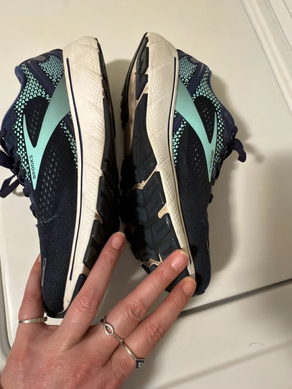 Brooks Women’s Ghost 14 Navy and Mint Running Shoes